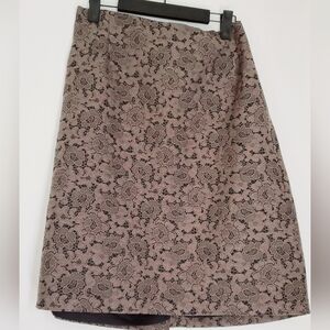 Boden Elegant Lined Floral Lace Skirt, Latte Brown and Black, XXL, Fits 16-18